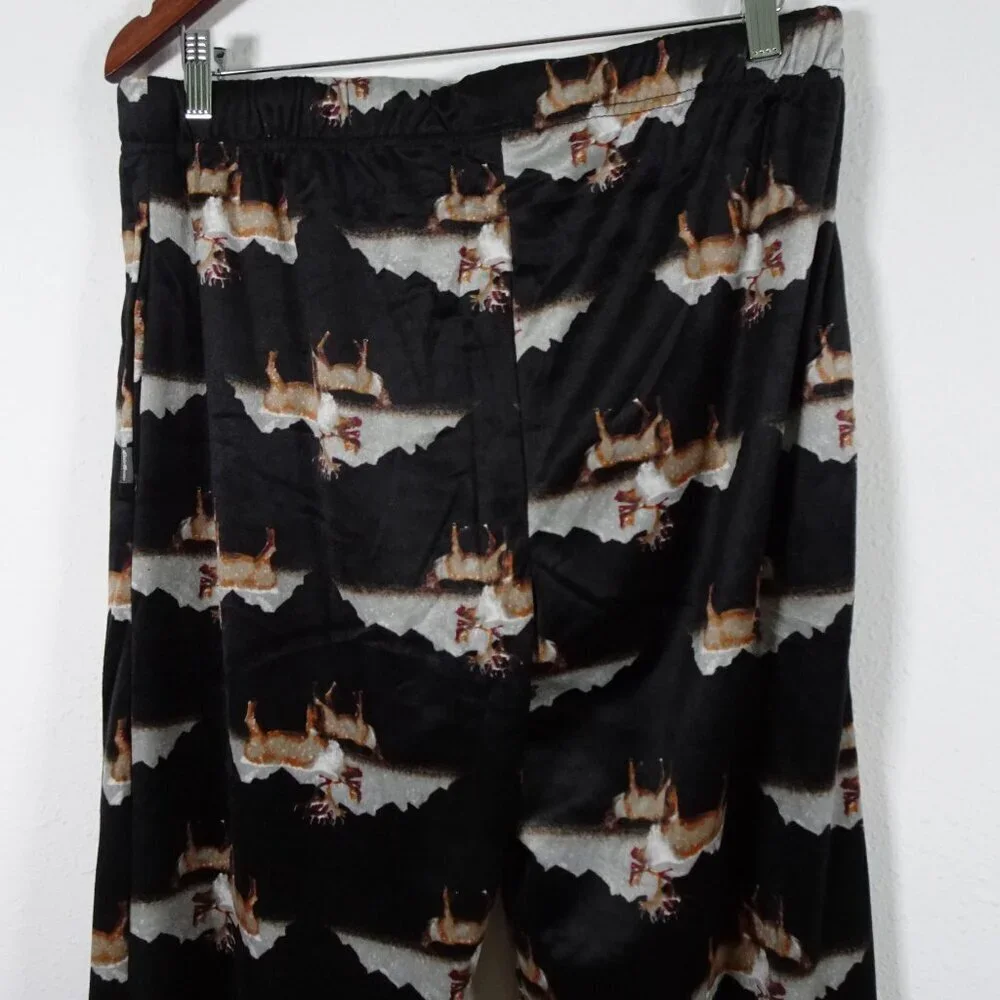 Eddie Bauer Fleece Lounge Pants Men's Size M Animal Print Pajama Sleep Pants - Picture 5 of 8